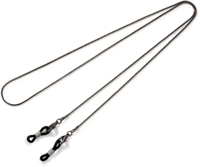 Set van 4 schattige metalen brillenkettingen – luxe slangenketting design – antislip & multifunctioneel voor zonnebril en mondkapje.Zwart