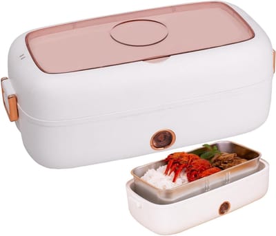 Zelfverwarmende lunchbox - Elektrische voedselwarmer - Warme maaltijden onderweg - USB oplaadbaar - 800 ml capaciteit - Wit