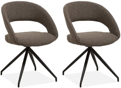 MX Sofa - Draaibare Eetkamerstoel Yara - Mouse (set van 2 stuks)