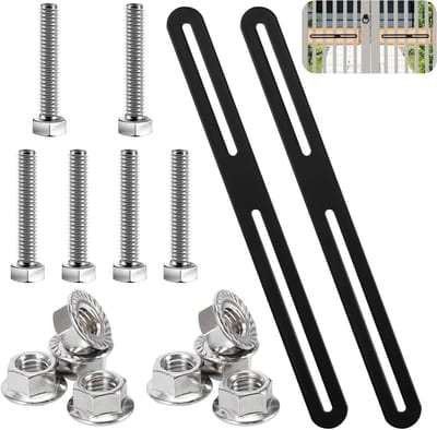 Bevestigingsset Brievenbus - Hekbevestiging Set - Brievenbus Monteren - Roestvrij Staal 304 - 275 x 24 mm - Zwart