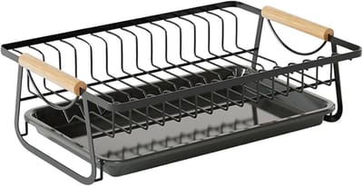 Afdruiprek Groot - Keuken Organizer - Vaat Drogen - Roestbestendige Constructie - 41x30x13 cm - Zwart