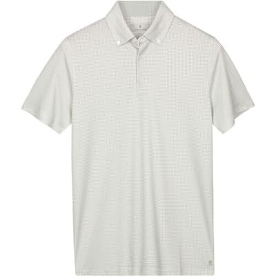 Thomas Maine Polo Allover Fine Pattern Liquid Cotton Button-Down Jade Green / male