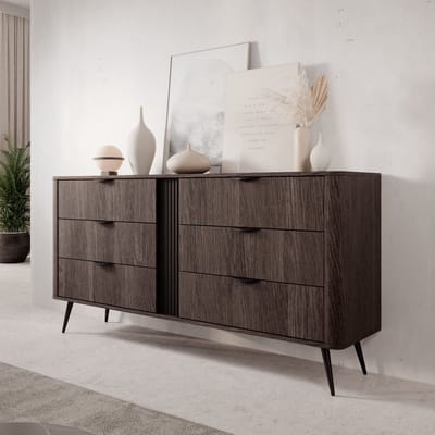 Meubella - Victoria - Ladekast - Donker eiken - 163x38x81 cm