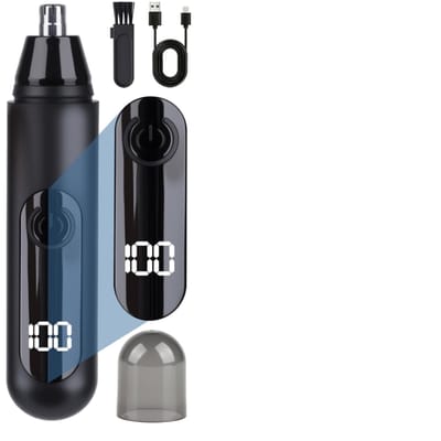 Oplaadbare Neustrimmer via USB, Pijnloze Oorhaartrimmer voor Mannen en Vrouwen, Neusscheerder, met LED‑scherm, Gemakkelijk Schoon te Maken