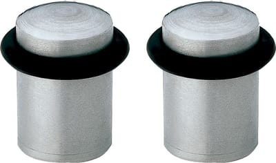 AMIG Deurstopper/deurbuffer - 2x - D20mm - inclusief schroeven - mat rvs