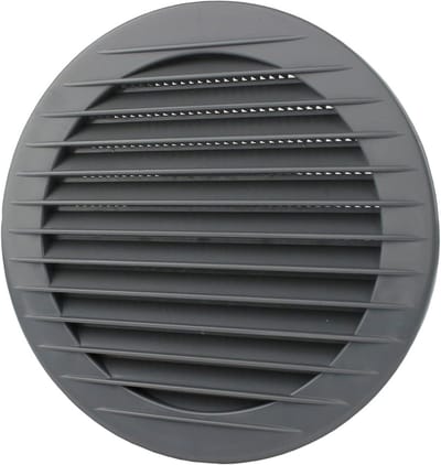 Ventilatierooster Grijs - Ontluchtingsrooster Rond - Natuurlijke Ventilatie - Geïntegreerde Insectenwering - Ø 120 mm - Grijs