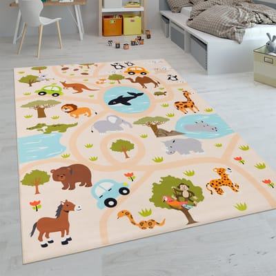 Paco Home Kindertapijt Laagpolige Vloerkleden Voor Kinderkamer Speelkleed Meerkleurig 80x150 cm