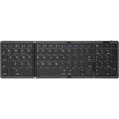 Opvouwbaar Draadloos Bluetooth Toetsenbord Oplaadbaar Vouwtoetsenbord Voor IPAD Mobiele Tablet Notebook Kantoor Mini Draadloos toetsenbord without Touchpad zwart