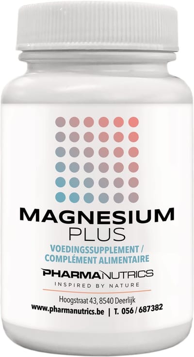 MAGNESIUM PLUS 90 TABL - Pharmanutrics - 3 natuurlijke Magnesium vormen - Vitamines B1, B2, B6, B9, B12 - Tegen stress - focus - sport