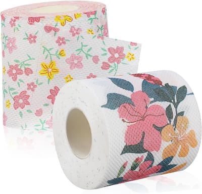 Papieren Rollen - Decoratief Keukenpapier - Dagelijks Gebruik - Bloemenprint Ontwerp - 10.5 cm - Gekleurd