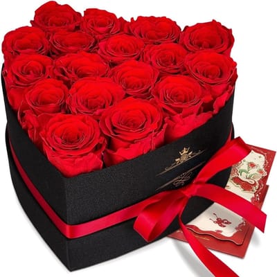 Valentijn Eeuwige Roos Geschenk – Valentijn Cadeau voor Haar | Met Rode Rozen, Luxe Presentatie