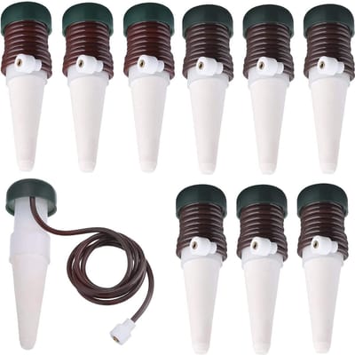 Dailygoods- Plant Waterer Automatisch - 10 Stuks - Irrigatiesysteem - Keramiek/PP - Regelbare Waterstroom - Geschikt voor Tuin/Indoor - Bewateringssysteem