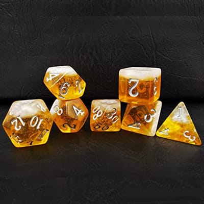 Polyhedral D&D Dobbelstenen Set van 7 Stuks met Bier Thema