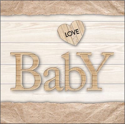 Lunch Servetten Baby love naturel - Ambiente - 33x33 cm