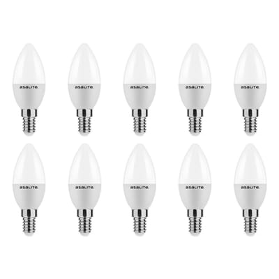 Asalite LED Lamp C37 E14 Fitting - 4W = 30W - 350 Lumen - 4000K Neutraal Wit Licht - Niet Dimbaar - 220-240V - Energiezuinig - 10 stuks