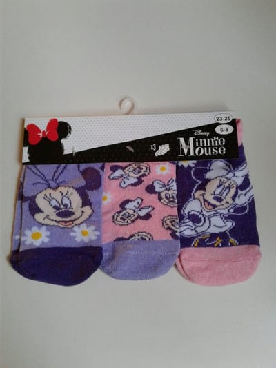 Minnie Mouse -enkelsokken Minnie Mouse - 3 paar - meisje - maat 23/26