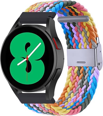 By Qubix - Geschikt voor Garmin bandje - Geschikt voor Garmin Vivoactive 4 / 4L - Braided nylon bandje - Multicolor Spring - Smartwatch bandje 22mm