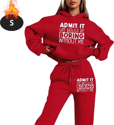Nivard Joggingpak - Huispak - Volwassenen - Trainingspak - Comfortabel - Joggingsbroek - Tracksuit - Dames - Winter - Rood - S
