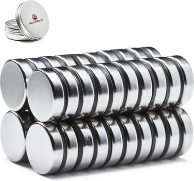 Brute Strength - Super sterke magneten - Rond - 20 x 5 mm - 40 Stuks - Geschikt voor radiatorfolie - Neodymium magneet sterk - Magneten koelkast - Whiteboard magneten - Mini magneetjes - Platte magneet - Koelkast magneten