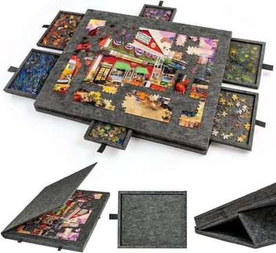Puzzeltafel - Puzzelplank - Ontspannen Puzzelen - Kantelbaar Standaard - Tot 1000 Stukjes - Sesamzwart
