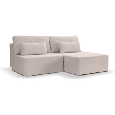Furnilux Amsterix l-vormige sofa bed rechts grijs- | zachte corduroy | slaapcomfort