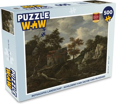 Puzzel Rotsachtig landschap - Schilderij van Jacob van Ruisdael - Legpuzzel - Puzzel 500 stukjes