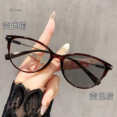 Luxe Cat Eye Myopie Bril voor Dames Fotochromatisch Kleurveranderend UV Bescherming Zonnebril Bijziendheid Bril Tot -4.0 -1.0