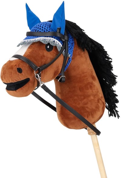 QHP - Oornetje voor Hobby Horse - Kobalt Blauw - LET OP! EXCLUSIEF HOBBY HORSE