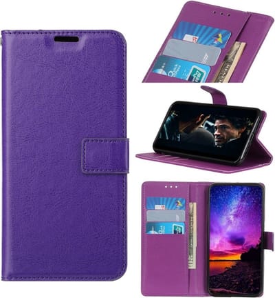 LuxeBass Hoesje geschikt voor Samsung Galaxy S22+ - Boekhoesje - Paars - Portemonneehoesje gsm hoesje - telefoonhoes - telefoonhoesjes