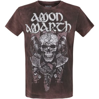 Amon Amarth T-shirt - Carved Skull - S tot 4XL - voor Mannen - bruin