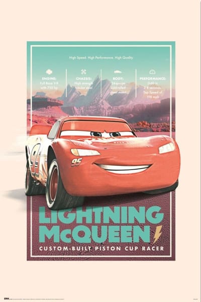 Poster Disney Pixar - Cars - Vintage 61x91,5cm