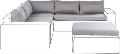 PALERMO - Tuinkussenhoezen set - Grijs - Polyester