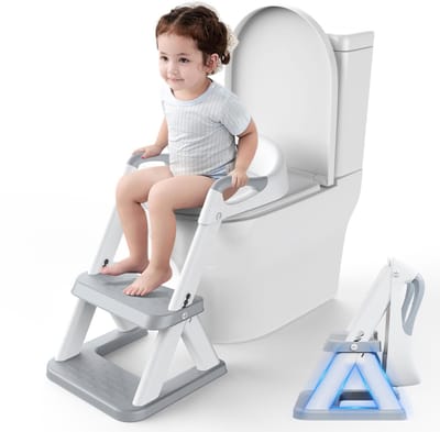 Unyqoos® Kindvriendelijke toilettrainer met verstelbare trap en antislip opstapkruk