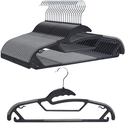 SEVERNO Home Softy - Kledinghanger Set - Antislip - 20 Stuks - Zwart-Grijs