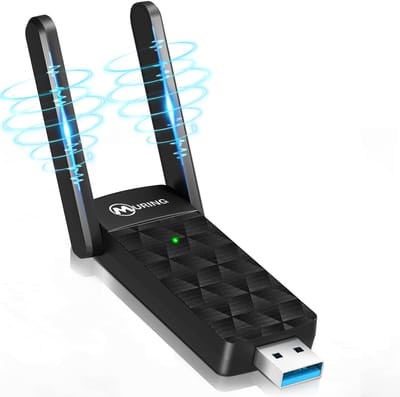Muring WiFi Adapter USB 3.0 – Dual Band 2.4 GHz & 5 GHz – WiFi Dongle Tot 1300 Mbps – RTL8812BU Chipset – 2 × 3 dBi Antenne – Plug & Play – Geschikt voor Windows XP/7/8/10/11 - Pro versie