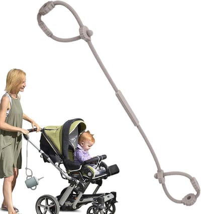 Kinderwagen Riemen - Speelgoedhouder - Baby Spullen - Voedselveilig Siliconen - 14.6 x 8.1 cm - Lichtgrijs