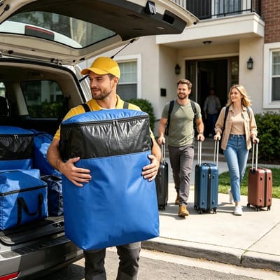 Verhuiszakken Opbergcontainer - Opbergzakken Kleding - Kleding Opbergen - Transparant Venster - 140 liter - Blauw