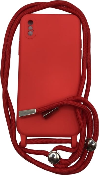 Siliconen Camera/Lens Bescherming Backcover met Koord - Geschikt voor iPhone X/10 iPhone XS - Rood