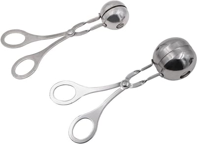 RVS Nonstick Ball Maker voor het Maken van Gehaktballen, Cake Pops en Koekjesdeeg met Tangen (3.5cm en 4.5cm)