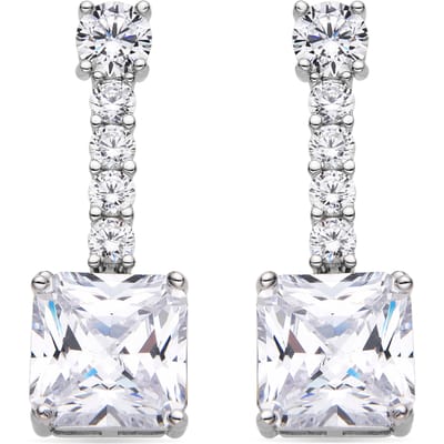 Luxenter Oorbellen van 925 sterling zilver en glanzende zirkonia met rhodiumafwerking - Asju