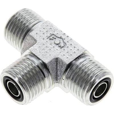 UN 11/16''-16 Buitendraad Verzinkt Stalen T-stuk ORFS 630 Bar - Hydrauliek - FL3T-M-EZ-011U