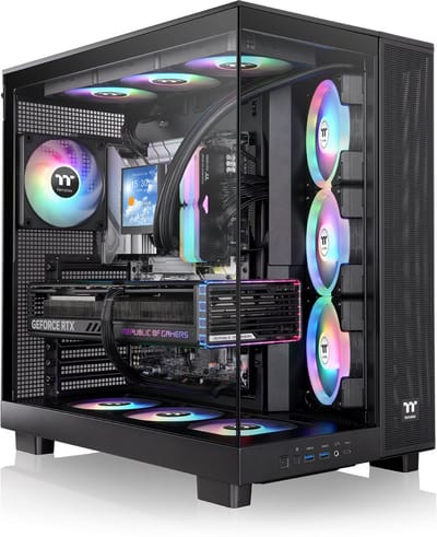 Thermaltake View 380 XL TG ARGB Mid - PC Case - Gehard Glas - 4x120mm Ventilator - Zwart