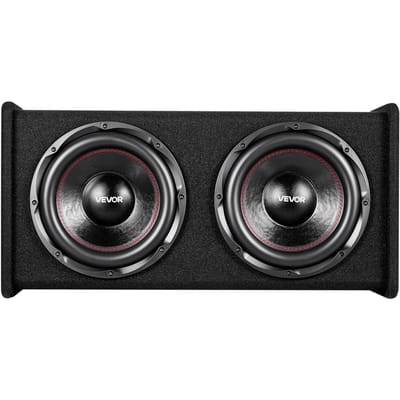 Ensemble Caisson de Basse, 305 mm, 490 W RMS, Ensemble Double Subwoofer et Amplificateur Audio pour Voiture, avec Boîtier Chargé, Amplificateur Séparé et Kit de Câblage, pour