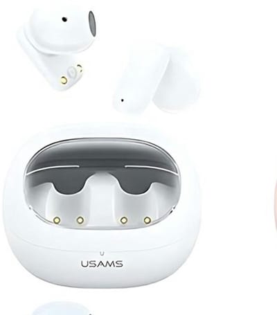 USAMS TD-serie - True Wireless Stereokoptelefoon - Bluetooth 5.3 - Wit - Ergonomisch ontwerp