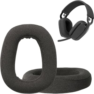 kwmobile 2x oorkussens geschikt voor Logitech Zone Vibe 100 koptelefoon in donkergrijs - Voor over-ear hoofdtelefoon