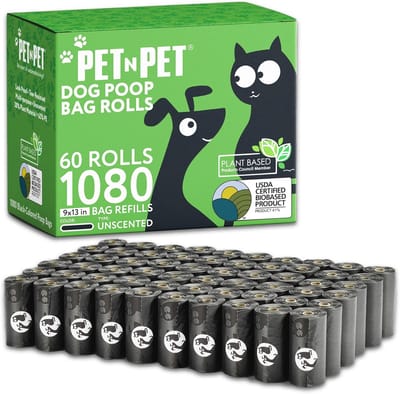 Zwarte Poepzakken voor Honden - 1080 Stuks, Extra Dikke en Duurzame Afvalzakken