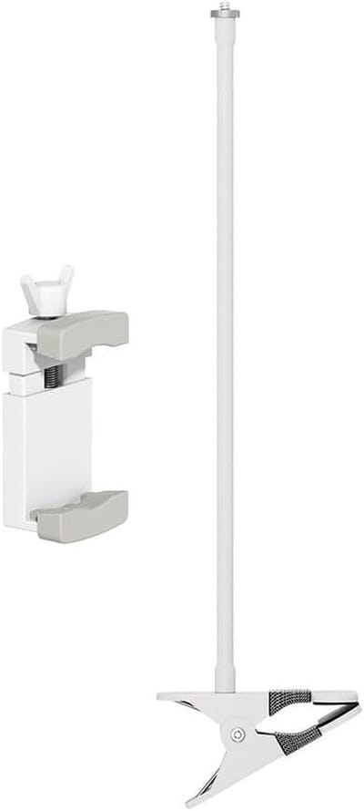 Flexibele Klembevestiging - Camera Houder - Beveiliging Thuiskantoor - Geen Wandbeschadiging - 40 cm zwanenhals - Wit