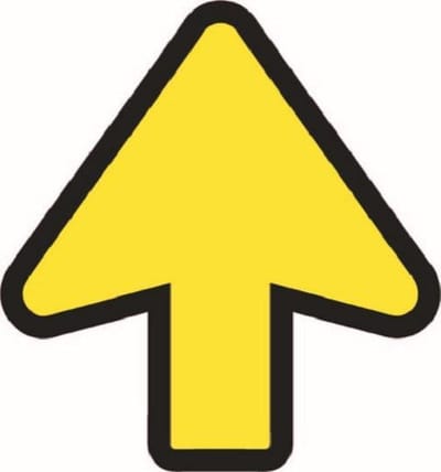 Vloersticker - antislip - Supergrip - pijl - uitgesneden - 200 mm - houd afstand - waarschuwing - COVID-19 - Corona
