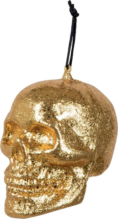 Boland Schedel goud glitter - Goud - Piepschuim - 10 cm - Gold Skull