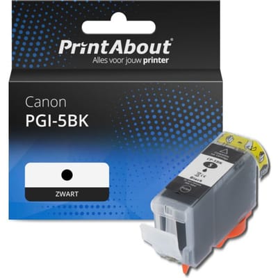 PrintAbout huismerk Inktcartridge PGI-5BK Zwart Geschikt voor Canon